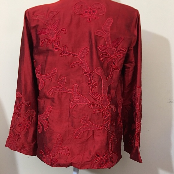 Chico’s Design 100% Silk Embroidered Blazer/Jacket Size Small - Picture 5 of 5